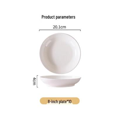 Youxia Ceramic 8-inch Deep Soup & Dinner Plates