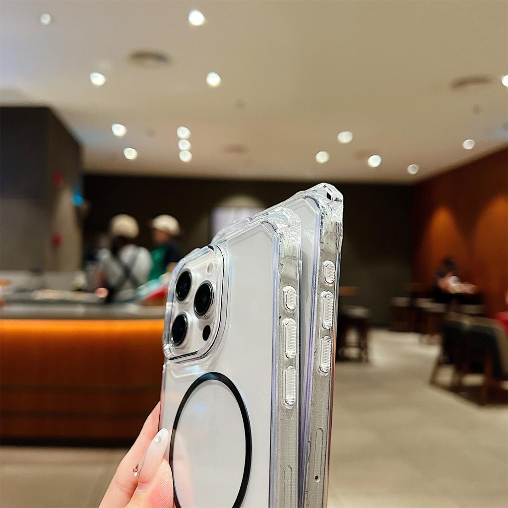 For iPhone 15 Pro Max Magnetic Case with Lanyard Drop-Proof TPU+PC Phone Back Cover