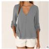 Elegant V Neck Long Sleeve Chiffon Blouse For Women In Six Chic Colors And Sizes S To 5xl