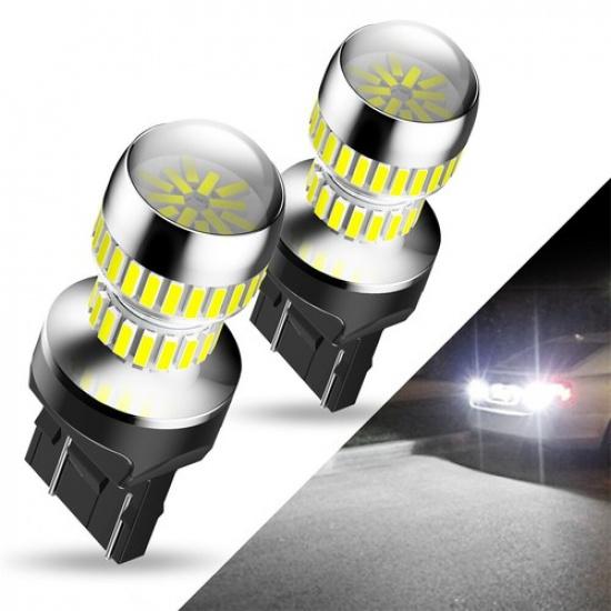 54 LED White Back Up Reverse Light 7443 Bulbs 7440 6000K 2800LM Projector