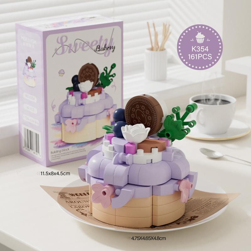 Dessertkuchen Baustein Lebensmittel Pädagogisches Spielzeug Montage Backen Biskuitrolle Schreibtischdekoration Junge und Mädchen Geburtstagsgeschenk