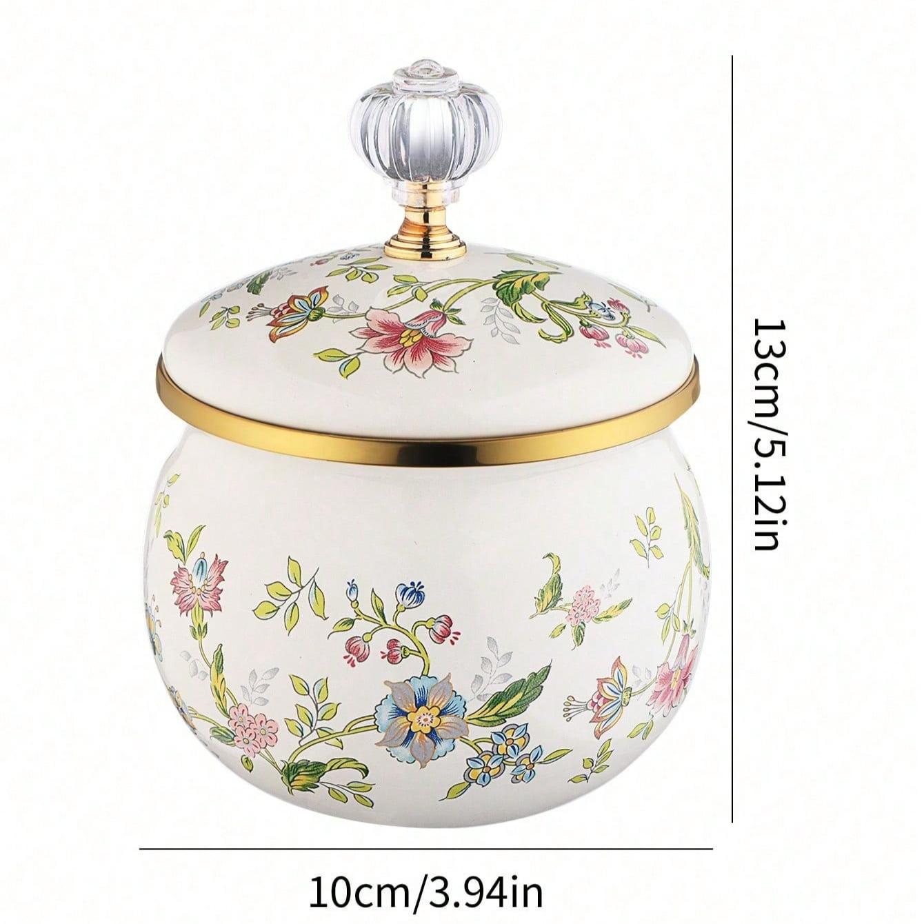 Nordic Candy Enamel Jar Kitchen Storage Dried Fruit Jar Household Seasoning Tea Seasoning Chili Oil Tank Kitchens Accessories