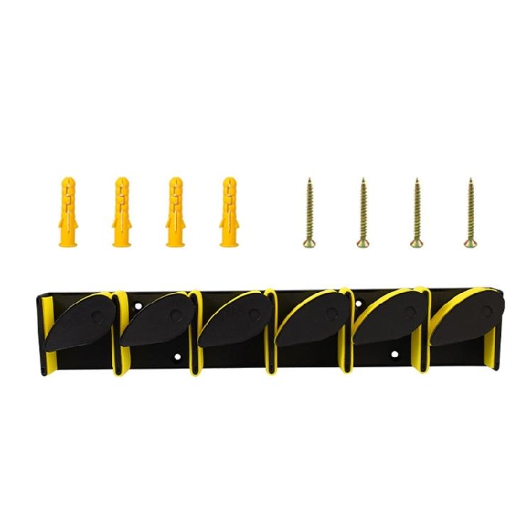 Vertical Rod Stand 6-Rod Fishing Rod Holder Wall Mounted Storage Rack Fishing Rod Holder Storage Tool Easily to Use жёлтый