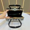 Bolso de Noche Brillante 2024 para Mujer, Bolso de Mano de Lujo con Pedrería para Boda, Bolso de Hombro de Gran Capacidad para Fiesta de Graduación