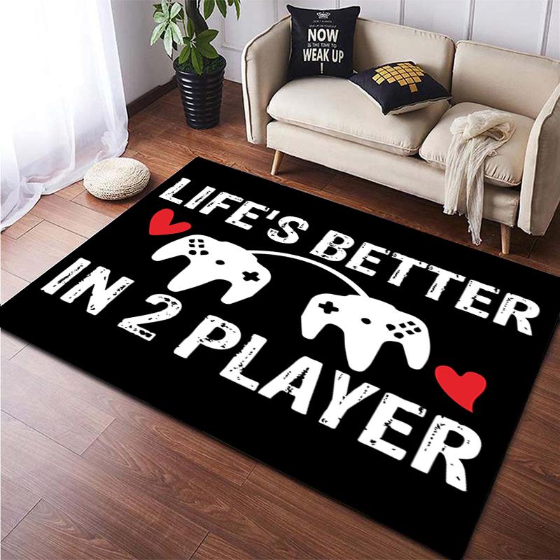 Cartoon Comic Game Handle Painting Carpet for Living Room Large Area Rug Black Soft Carpet Home Decoration Mats Boho Rugs