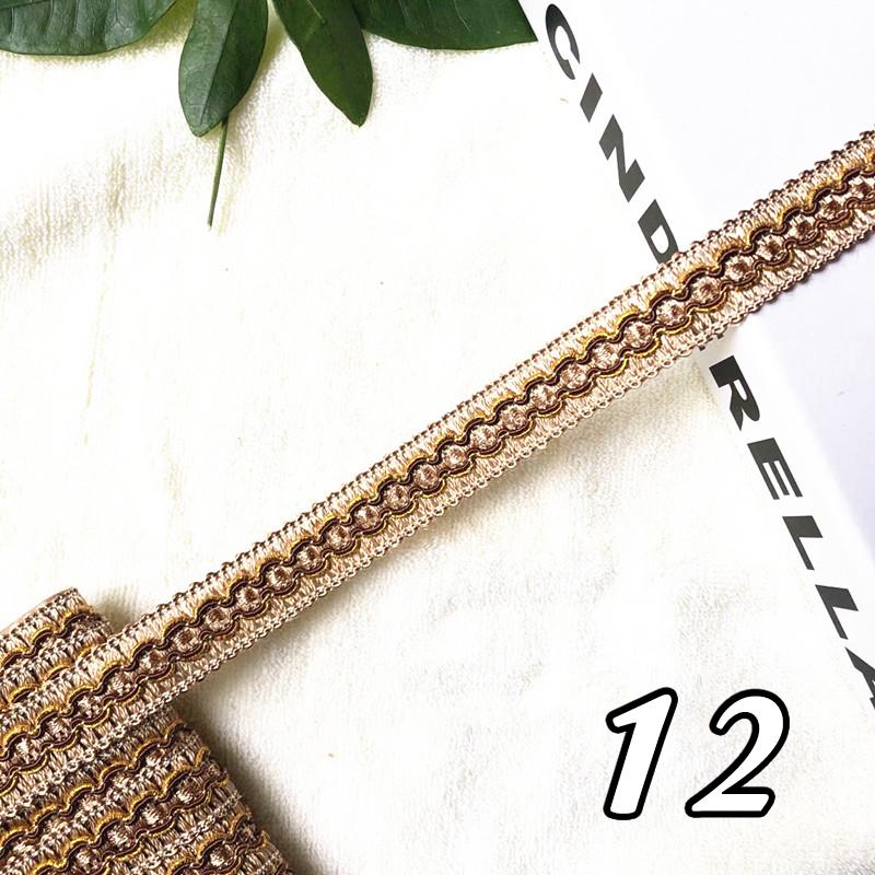 12 Metrów Koronka do Zasłon Frędzel 2 cm Szerokość Plecionka Wykończenie Krawędzi Wstążka do Szycia Krawędzi Poduszki Sofy Tapicerka Akcesoria DIY