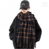 Retro plaid Japanese and Korean atmosphere plaid scarf women's plaid series contrasting color warm shawl student scarf