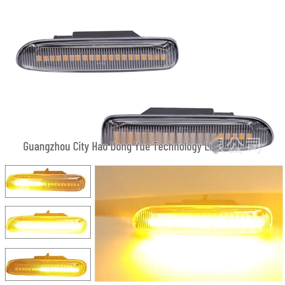 LED Dynamic Turn Signal Smoked Black Crystal Side Light for 3 Series E46.