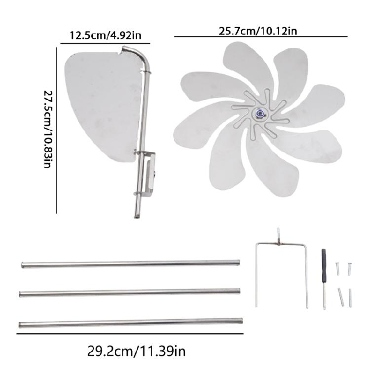 Retro Garden Wind Spinner 360 Degree Rotation Metal Willdmill for Outdoor