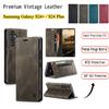 Prémiové vintage kožené pouzdro peněženka pro Samsung Galaxy S24+ / S24 Plus - Vyklápěcí kryt se sloty na karty, Nárazuvzdorný retro styl (4 barvy)