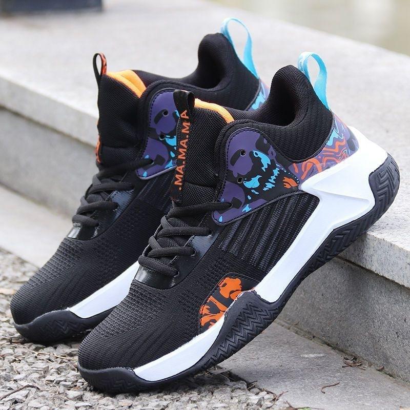 Students' new spring and autumn running basketball shoes casual men's shoes fashion fly-woven mesh sneakers