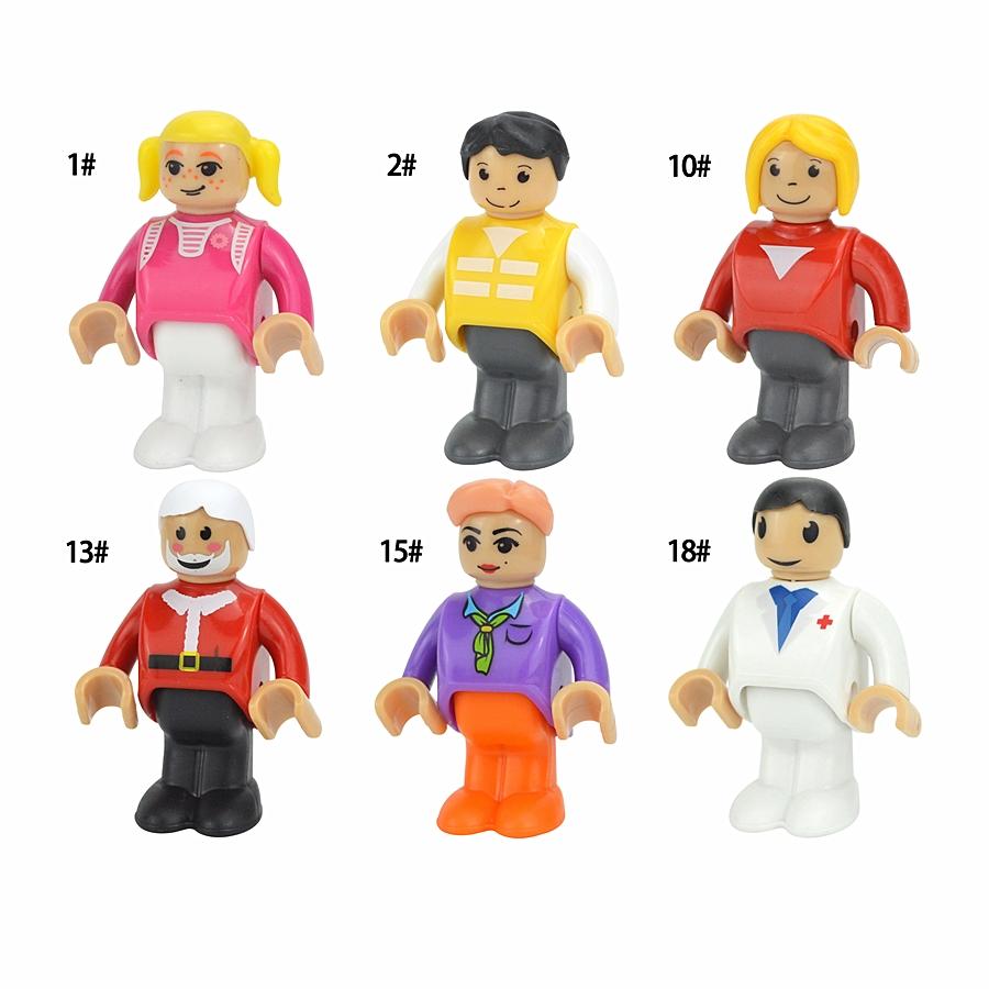 MOC Alle Arten von kleinen Mann Puppenmodellfiguren Zugcharakter Eisenbahnzubehör Bildungsgeschenk Kind für Biro Holzbahnspielzeug