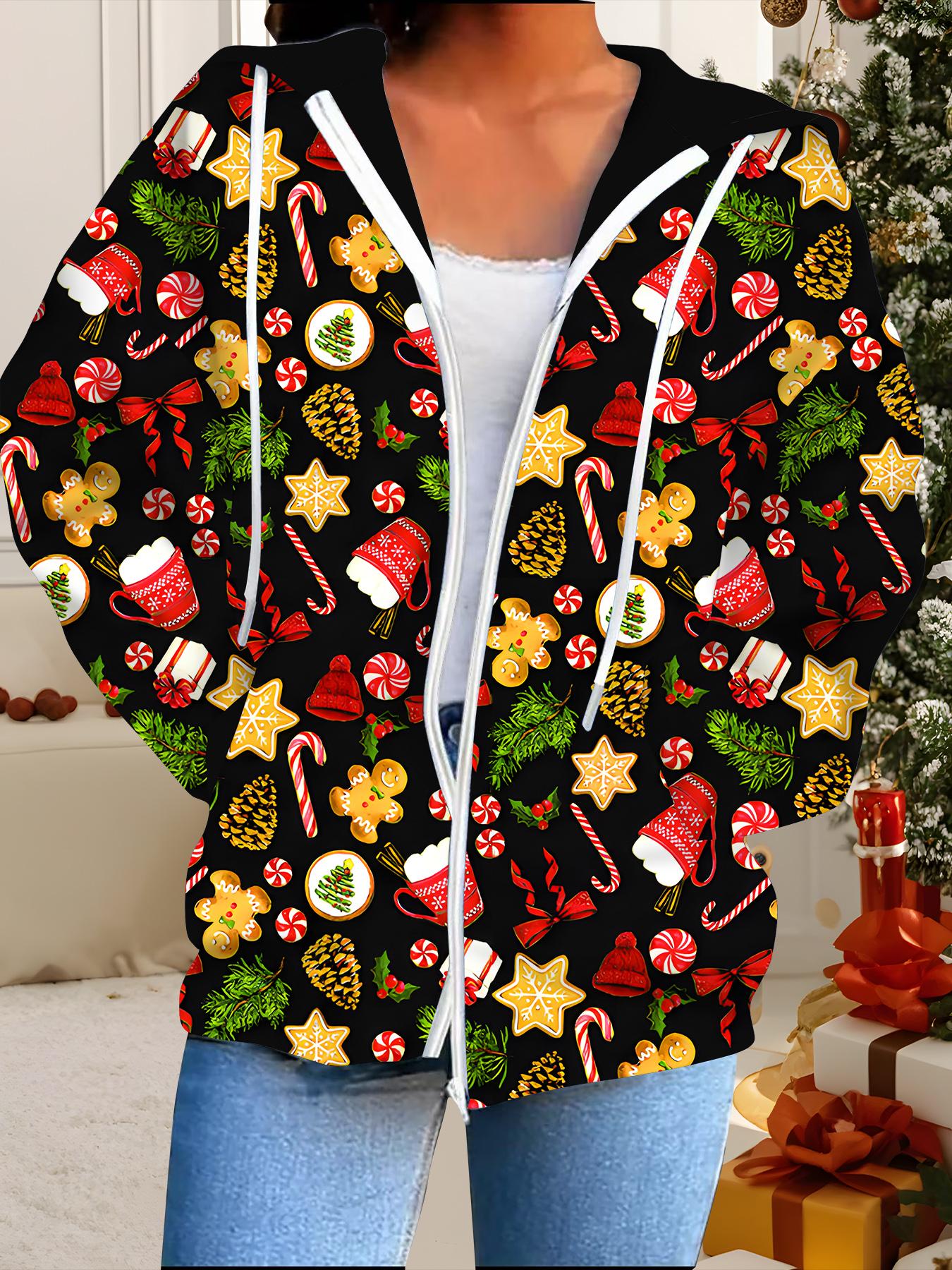 

Рождественский кардиган с капюшоном, 3D-печать, большого размера, осенне-зимний, в стиле ретро 6XL оранжевый