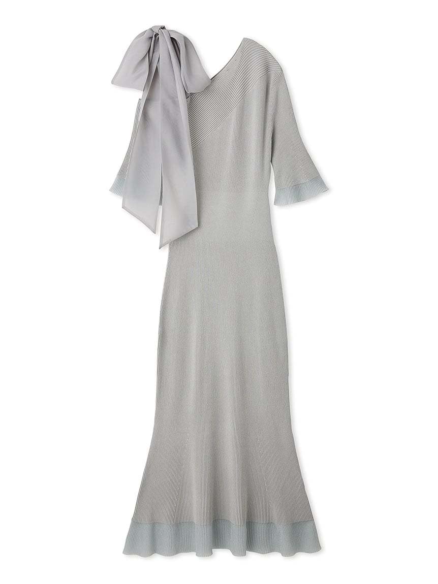 

Snidel Shoulder Ribbon Asymmetric Knit Dress SWNO242210 MNT Women s