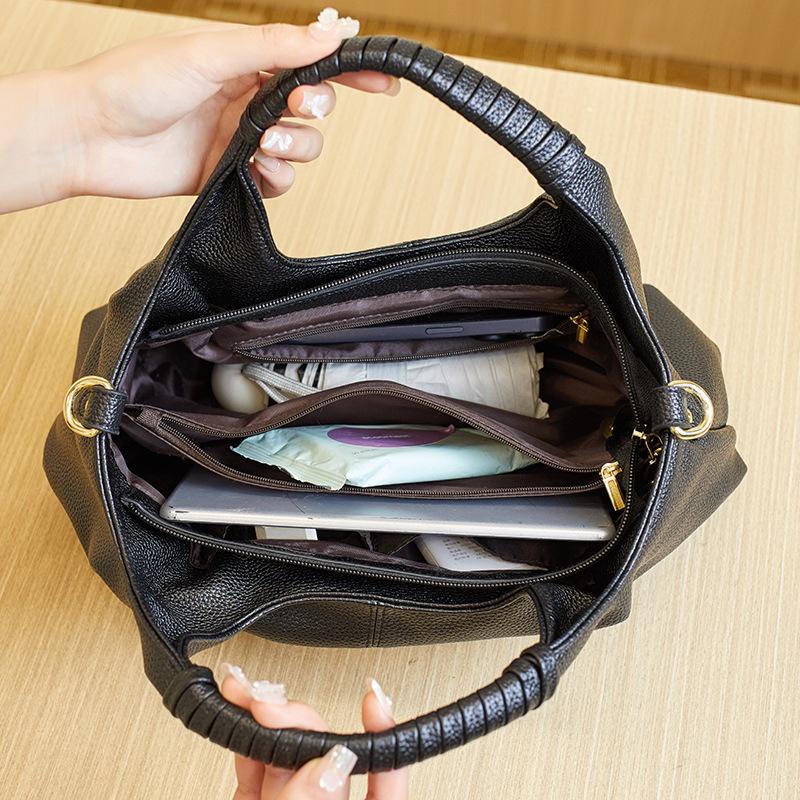 Borsa da Donna Vintage Casual in Morbida Pelle a Tracolla Monospalla Classe Pendolare Borsa Grande Moda Sottospalla Tote Bag