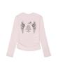 ESCAPEFROM Break Free Statement Print Slim Fit Shirred Long Sleeve [4 Colors]