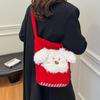 Ins Wind Cute Puppy Messenger Bag Women's Versatile Large-capacity Red Bucket Bag Portable Plush Cylinder Bag