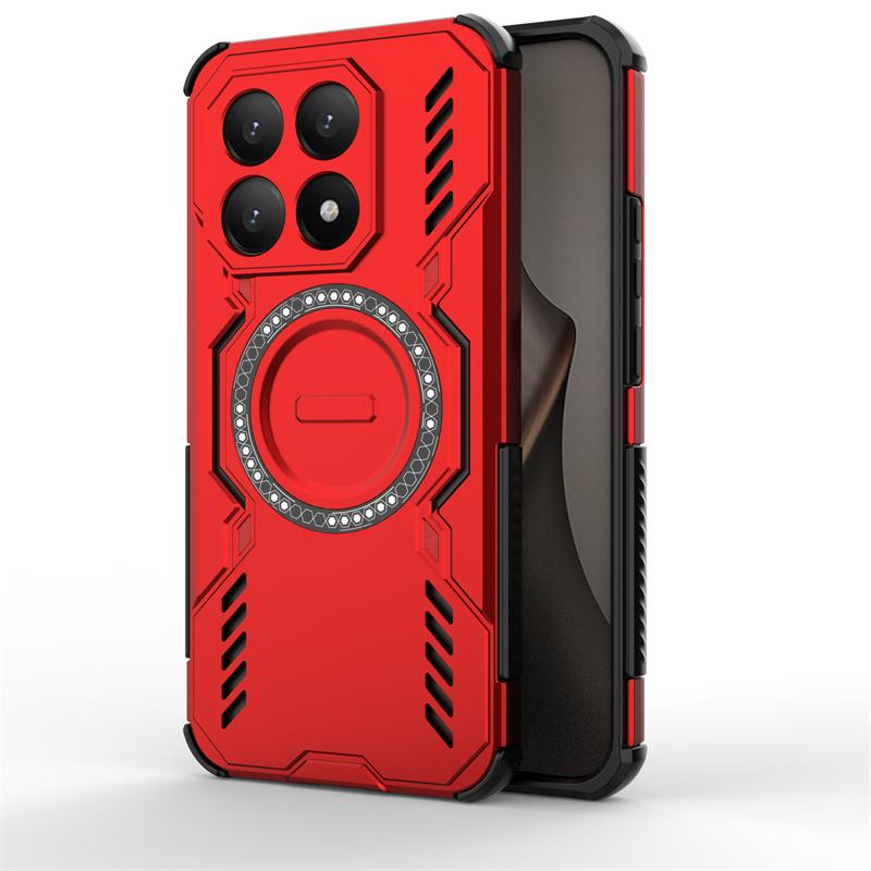 

For Xiaomi 15T Case For Xiaomi 15T Pro Anti-knock Hard Armor Magnetic Adsorption Wireless Charge Back Cover For Xiaomi 15T Case Xiaomi 15T красный