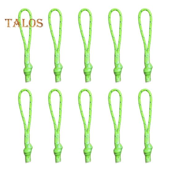 

10 шт. тактических шнуров для застежек-молний, удлинители для застежек-молний с термоусадочной трубкой, сменные бирки для застежек-молний для одежды, багажа, рюкзаков зелёный