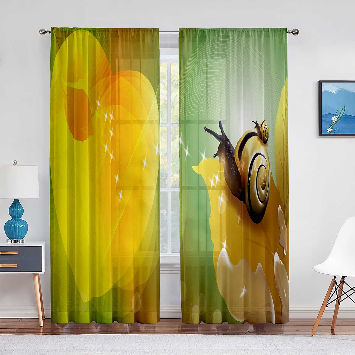 Прозрачная вуаль с милыми улитками и красными грибами — фото 11