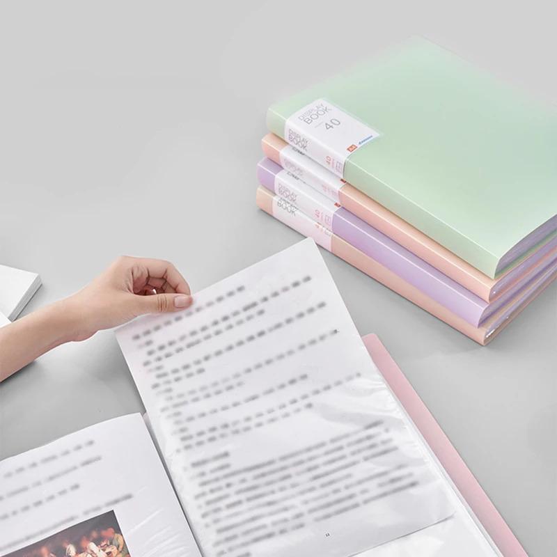 20 pages A4 Folder Information Kit, 1 Piece, Transparent Multi-Paged Information File for Students to Store Exam Papers
