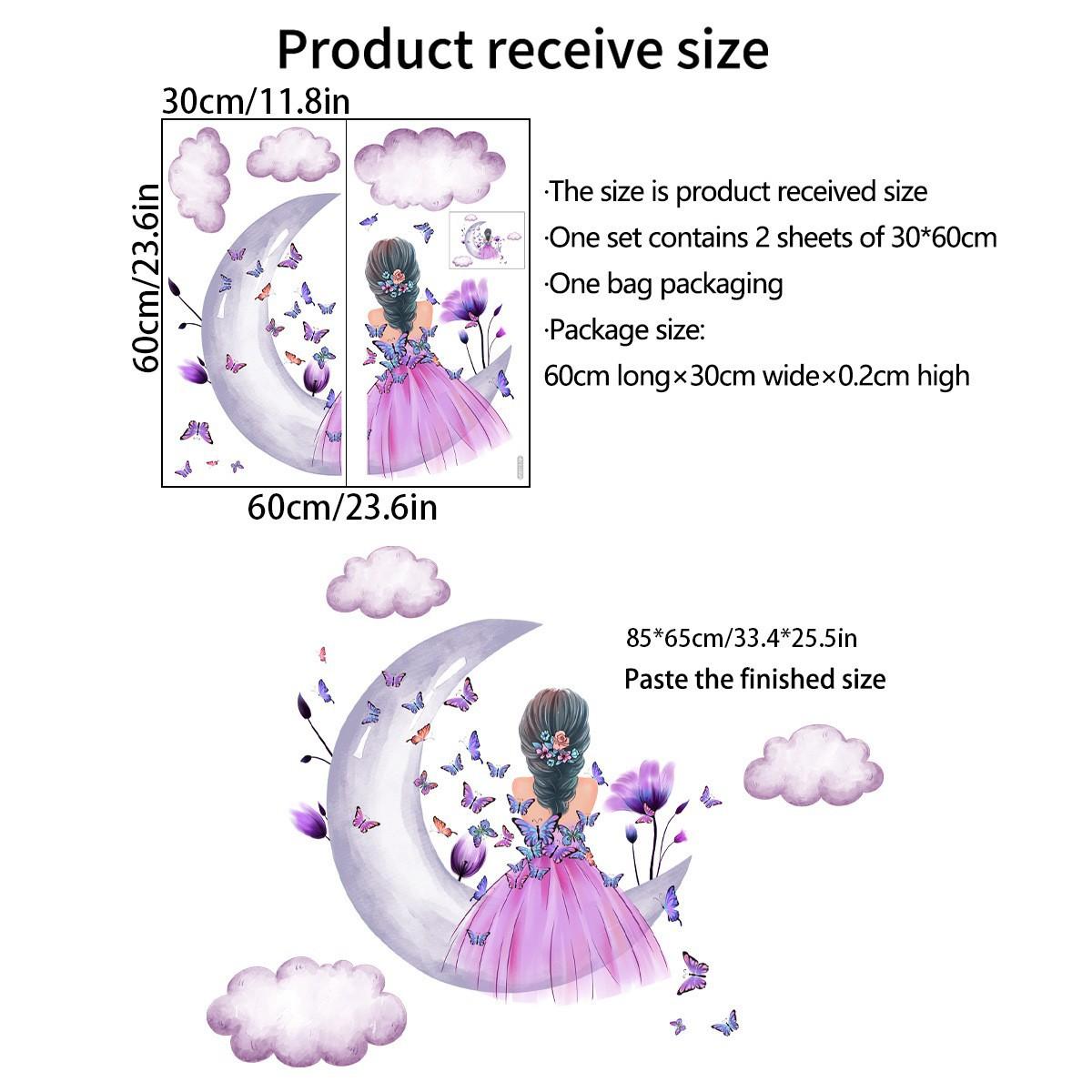 

One Meter Wall Sticker Girl Butterfly English Wall Sticker Background Wall Room Decoration Wall Sticker Self-adhesive Wall Sticker Painting