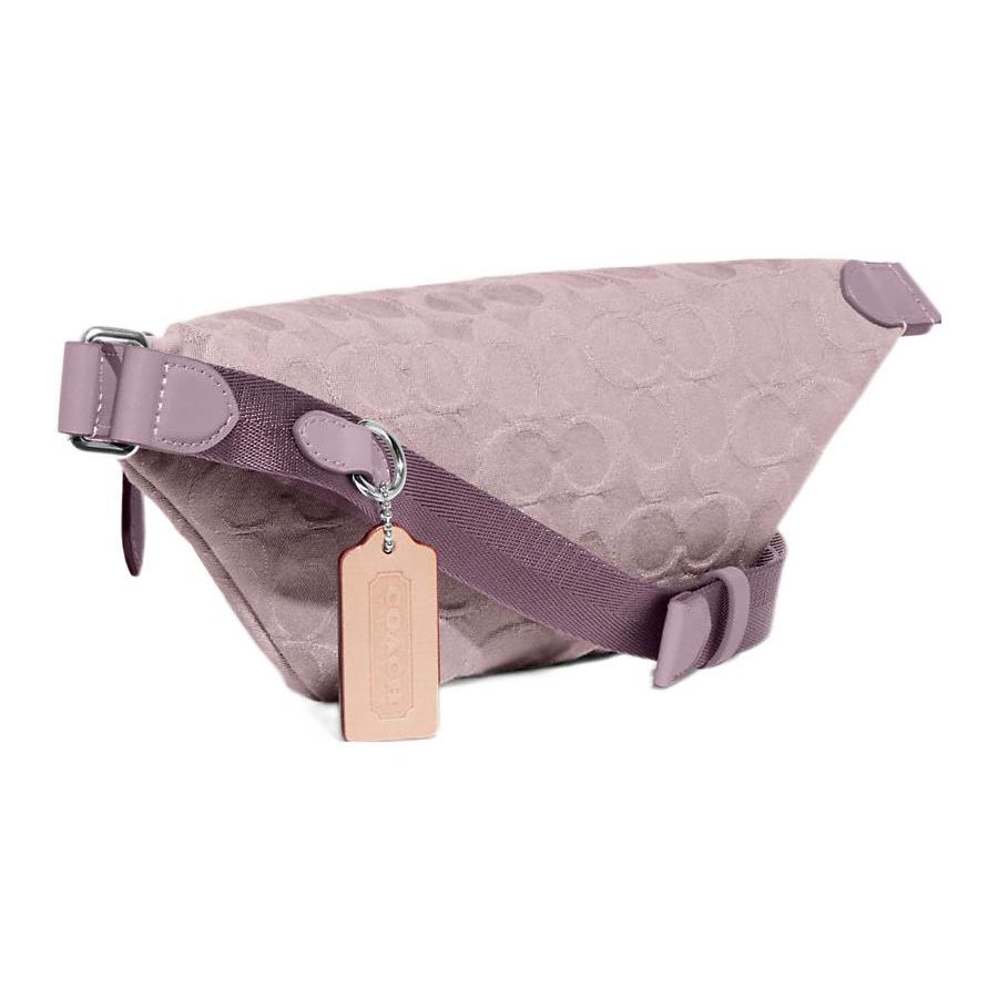 Coach Charter 34 Solid Color Embossed Logo Classic Floral Fabric Chest Bag Women Bags Purple CJ825-MBS