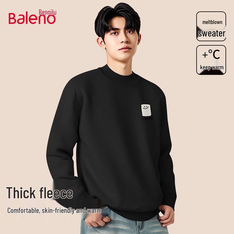 

Baleno Men s Winter Plush Knit Half-High Collar Sweater M