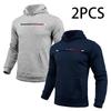 Paris Print Hoodie for Man 2pcs of 1pack Autumn Winter Daily Casual Sporty Jogging Sweatshirt Home Outdoor Comfort Warm Pullover