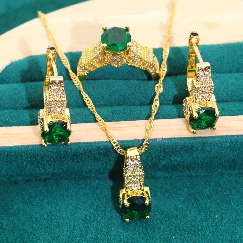 Europe and The United States Exquisite Popular Bride Zircon Necklace Necklace Earrings Wedding Dress