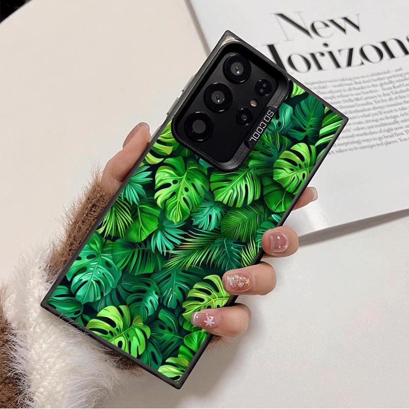 Summer Plants Green Leaf Shockproof Phone Case for Samsung Galaxy S26 Edge S25 Ultra S24 FE S23 Plus S21 Cover Anti Fall Fundas