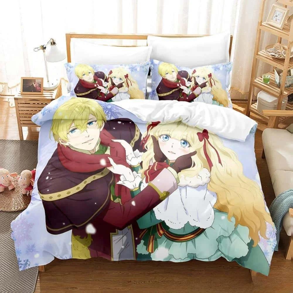 3D Anime Bibliophile Princess All Season Bedding Set Single Twin Full Queen King Size Bed Set Adult Kid Bedroom Duvet Cover Sets