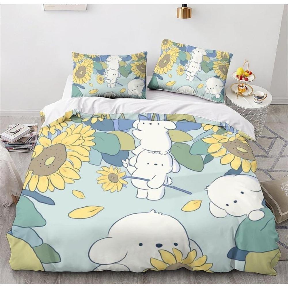 Conjuntos de Cama de Microfibra, Motivo Animal de Desenho Animado 3D, Roupa de Cama Infantil com Zíper Decoração de Quarto Capa de Edredom para Adolescentes Adulto