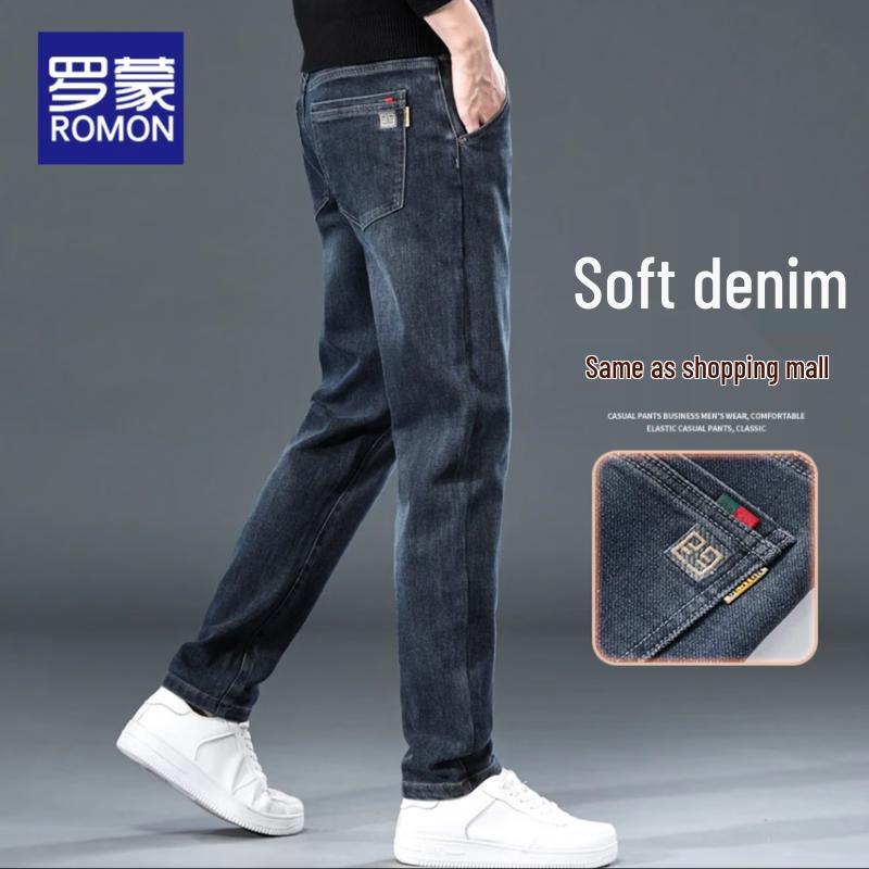 

Мужские джинсы из эластичного денима прямого кроя Luo Meng ZH7620 36