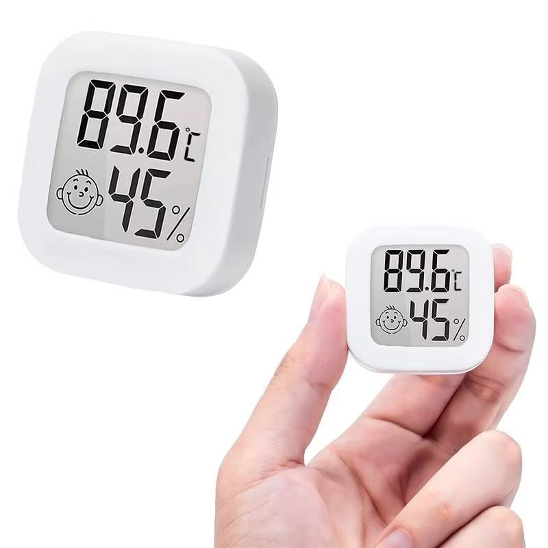 Humidity sensor, indoor thermometer, hygrometer, temperature and humidity monitor, with LCD display screen, displaying Celsius t