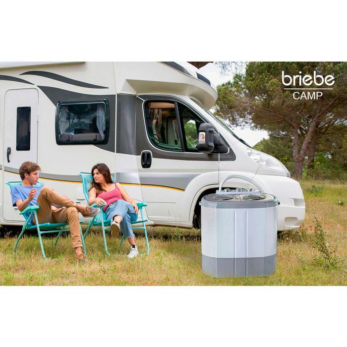 Mini Machine à Laver Portable Camping 3Kg Lavage 1Kg Centrifugeuse 2 Compartimen Briebe WM1140 190 W Blanc/Gris