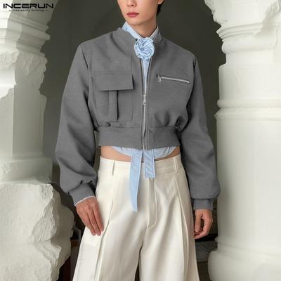 Giacche Corti Casual Larghe con Zip e Maniche Lunghe da Uomo per la Primavera