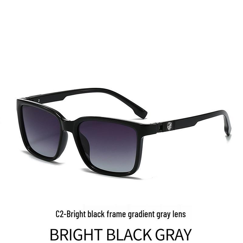 Мужские поляризационные ретро-квадратные солнцезащитные очки, защита от УФ, стильные пружинные шарниры