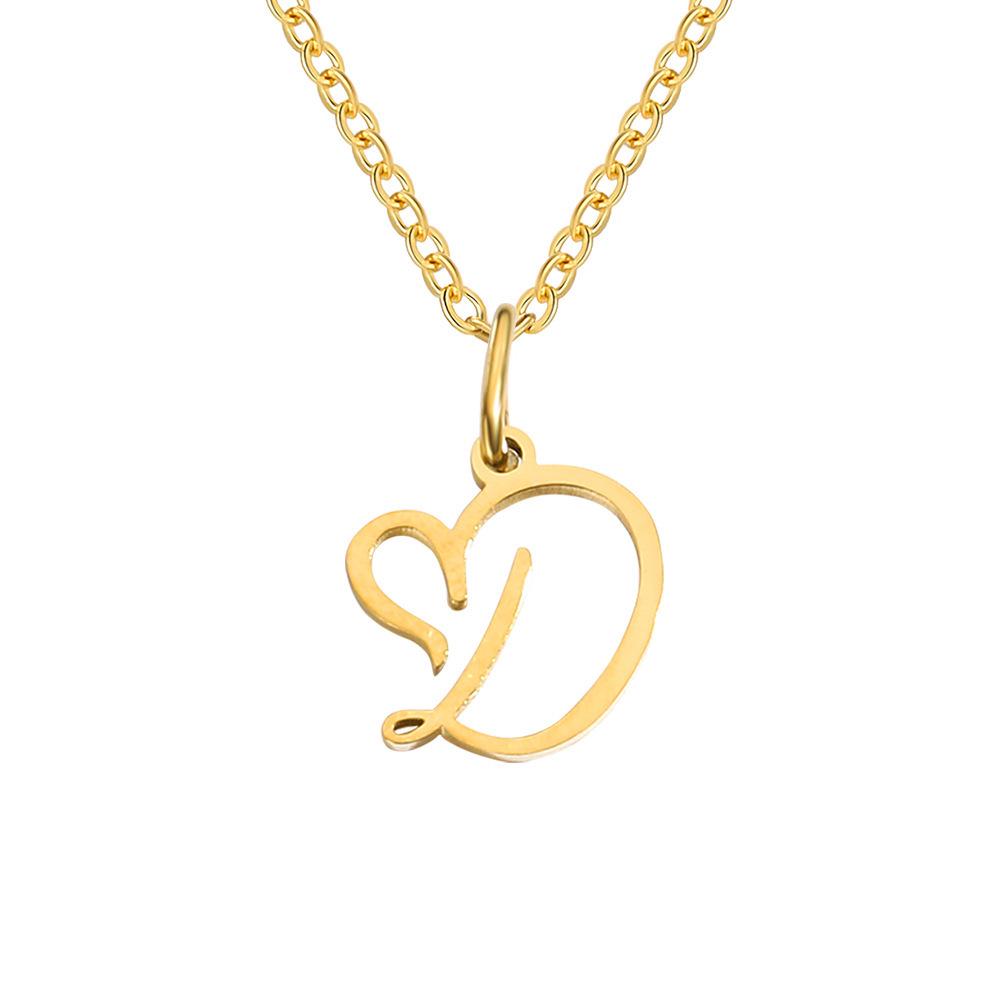 St. Delan Versatile 26-Letter Stainless Steel DIY Necklace Pendant