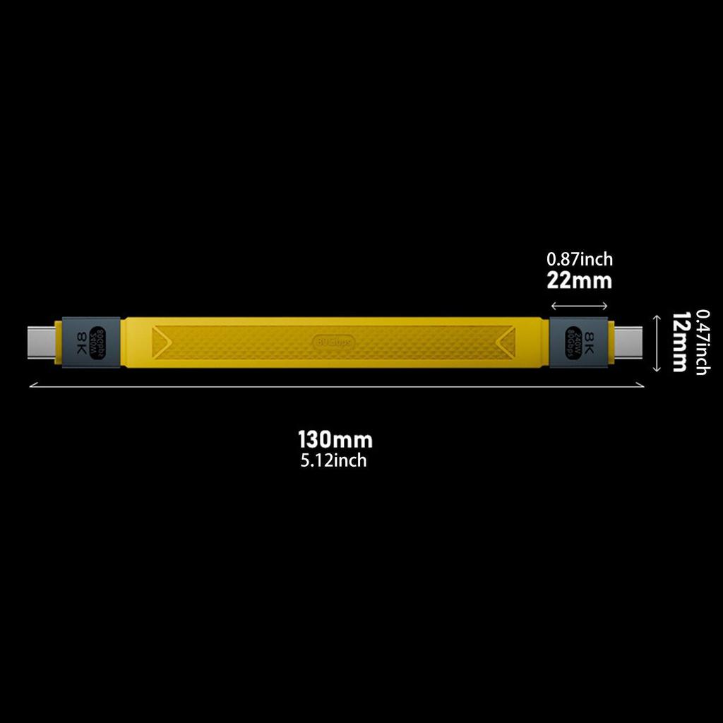 Short USB C Cable 80Gbps Connection 13 cm 240W High Speed Data Transfer