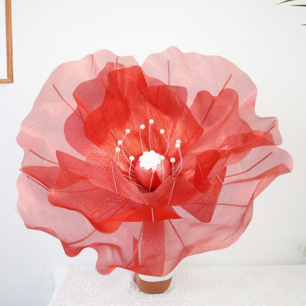 Simulation 3D Gauze Artificial Flower 50cm Big Giant Mesh Flower Hollow Silk Flower  Window Display
