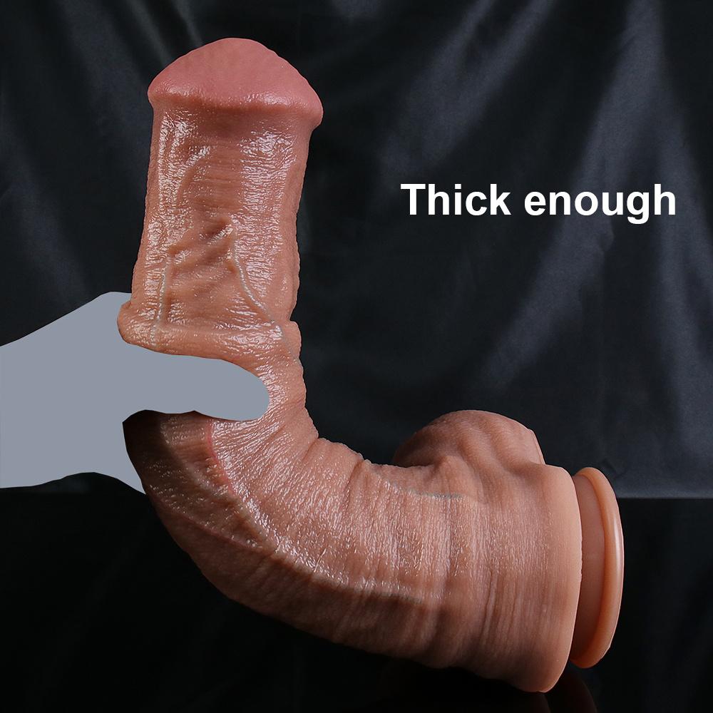 Super Big Realistic Silicone Dildo,Soft Flexible Phallus with Textured Glans,Large Size Adult Stimulation Toy for Deep Penetration,Realistic Skin Feel