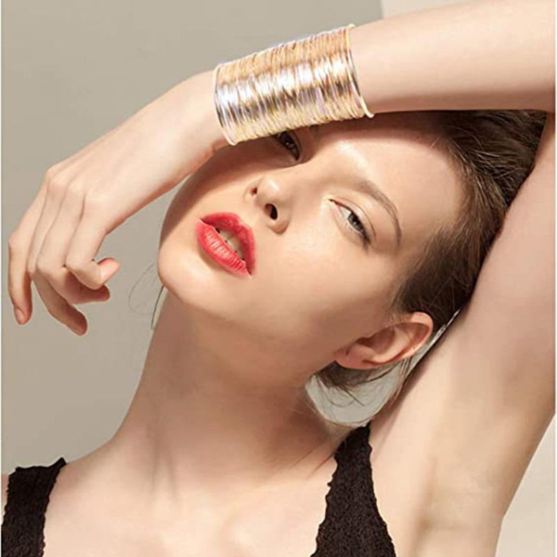 Baroque Retro Note Multi Layer Bracelet, Metal Open Cuff Arm Ring