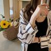 Korean Chic Loose Long Sleeved Striped Shirt for Women In Spring and Summer Slim and Medium Length Shirt Jacket