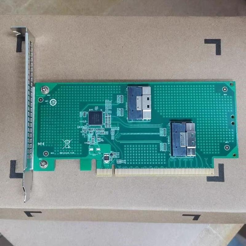 Highly Speed SFF-8654 8i To PCIe 4.0 X4 X8 External Extension Card Adapters SFF-8654 8i Adapters Card Computer for Nvme