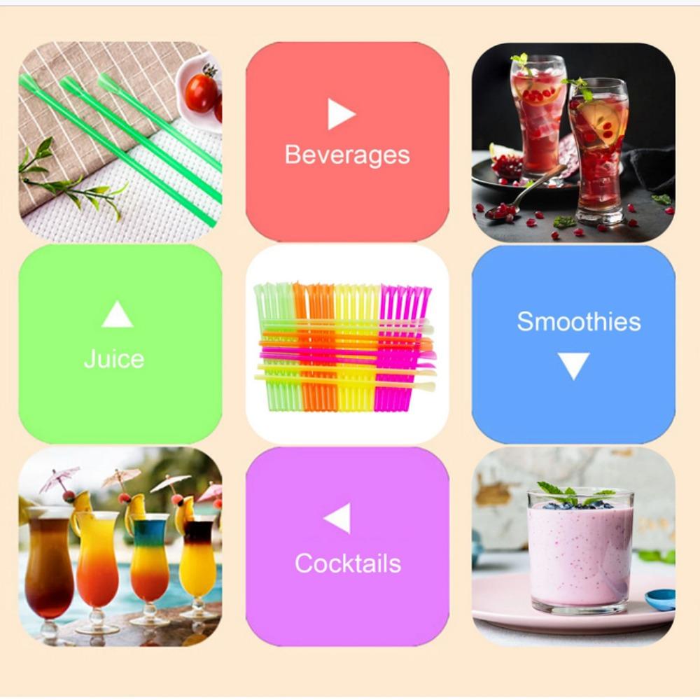 Plastic Spoon Bar Pub Slush Straw Drinking Straw Party Celebration