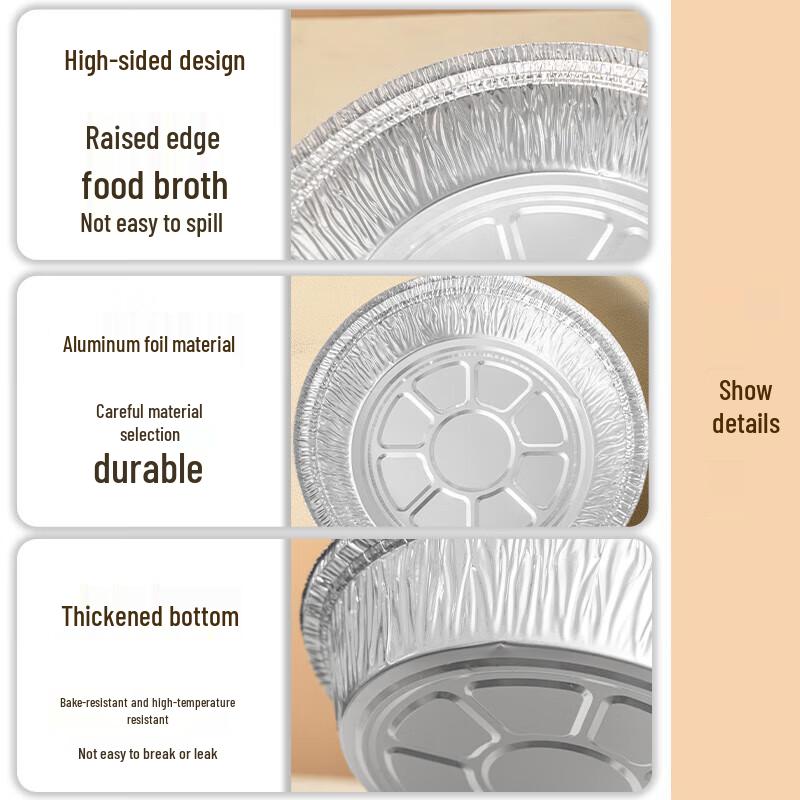 Runde Einweg-Back- und Heißluftfrittierschalen aus Aluminiumfolie