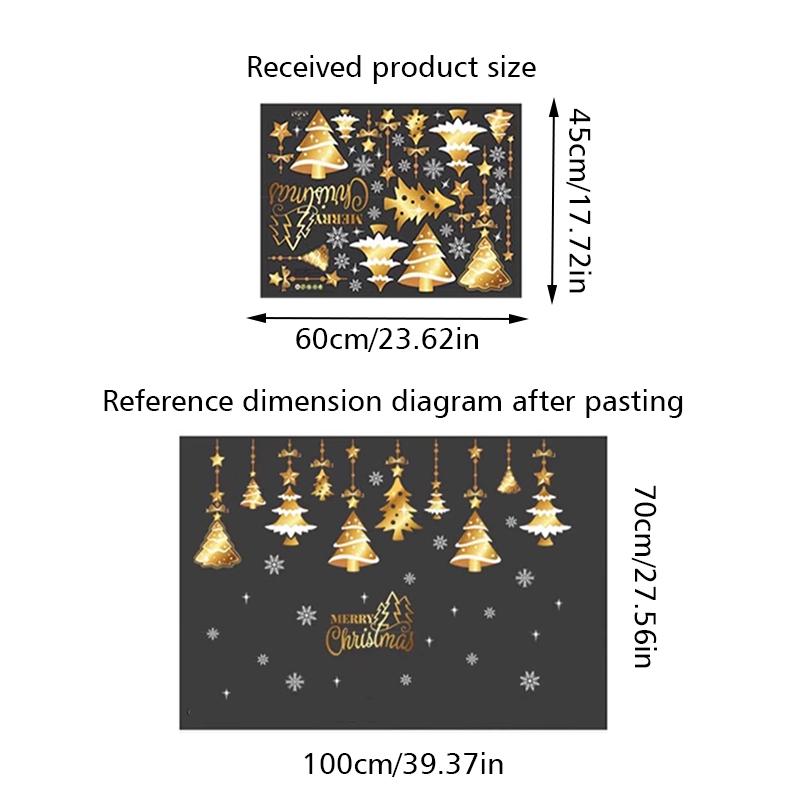Christmas Adhesive-Free Scene Setting Static Sticker Easy To Use Window Stickers Store Decor 10 Styles