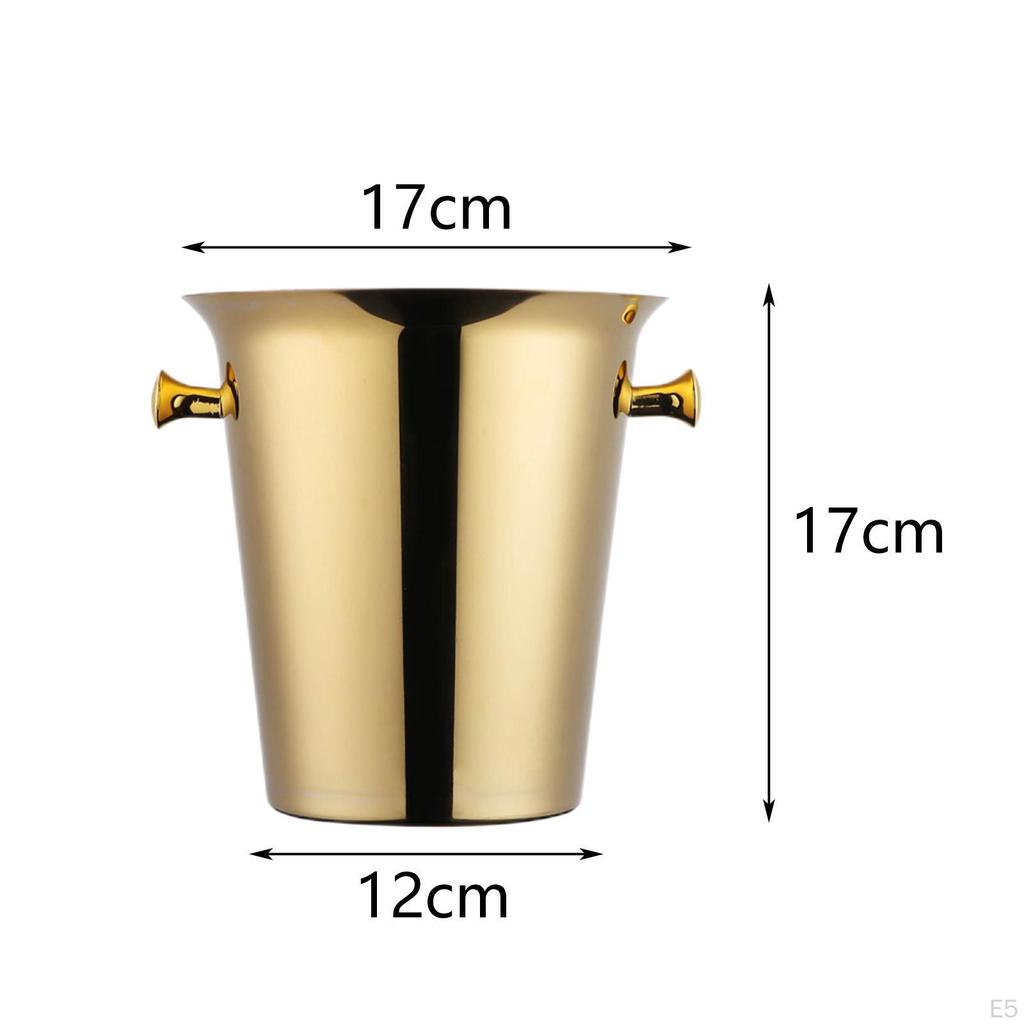 2L Edelstahl-Eiskübel-Set mit Griffen, Geeignet für Wein, Bierflaschen, Getränke, Kaffee