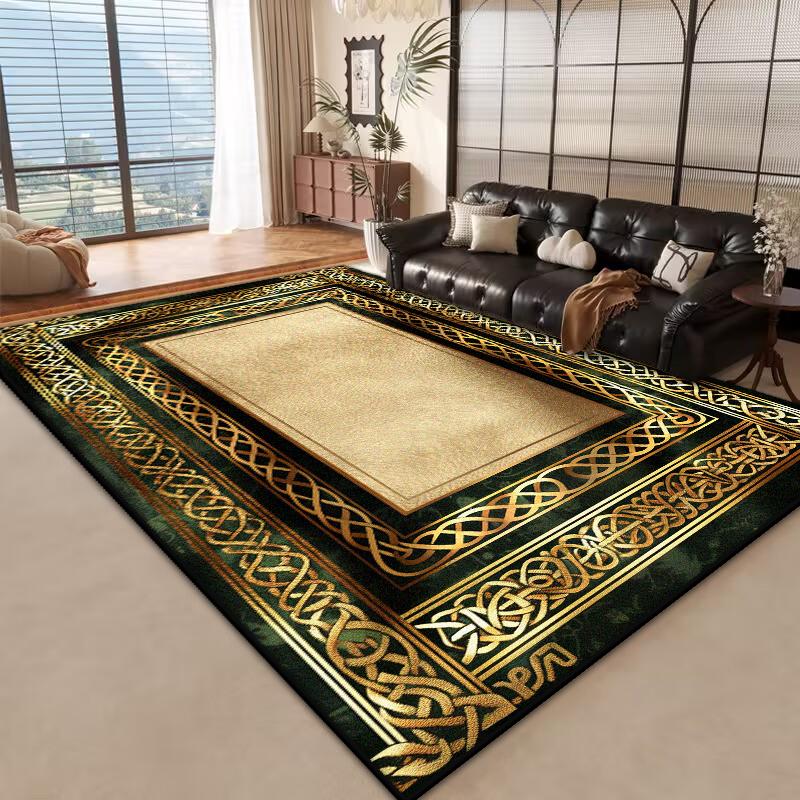 Golden Luxury Carpet Large Living Room Modern Decoration Home Rugs Non-slip Bedroom Mat Customizable Coffee Table Lounge Rugs